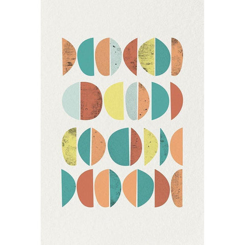 Mid Century Brights 14 White Modern Wood Framed Art Print by Urban Epiphany