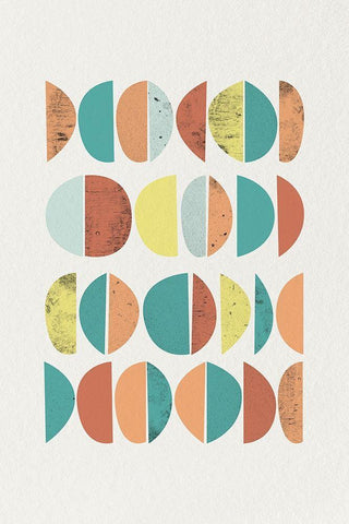 Mid Century Brights 14 White Modern Wood Framed Art Print with Double Matting by Urban Epiphany
