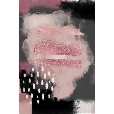 Pink Meditation Black Modern Wood Framed Art Print with Double Matting by Urban Epiphany