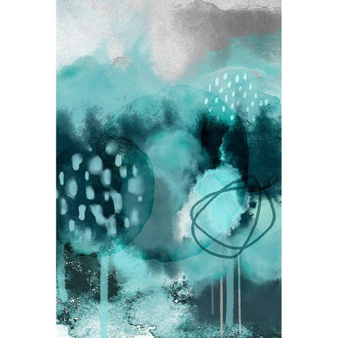 Teal Feels White Modern Wood Framed Art Print by Urban Epiphany