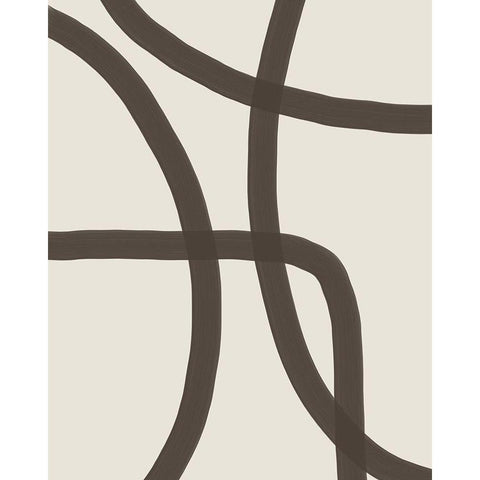 Minimal Lines Black Modern Wood Framed Art Print with Double Matting by Urban Epiphany