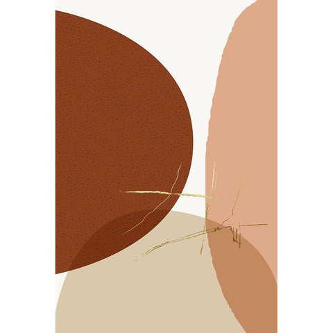 Mid Century Boho Minimalist 1 Gold Ornate Wood Framed Art Print with Double Matting by Urban Epiphany