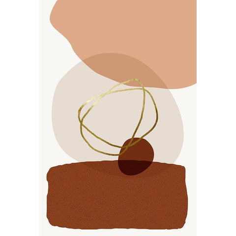 Mid Century Boho Minimalist 4 Gold Ornate Wood Framed Art Print with Double Matting by Urban Epiphany