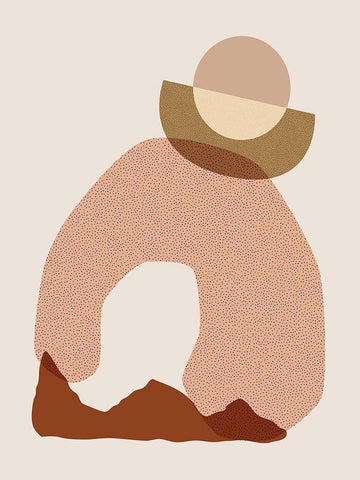 Mid Century Boho 7 White Modern Wood Framed Art Print with Double Matting by Urban Epiphany