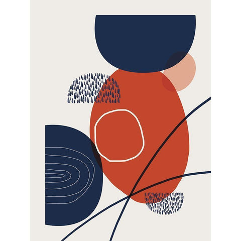 Abstract Red Clay 4 Black Modern Wood Framed Art Print with Double Matting by Urban Epiphany