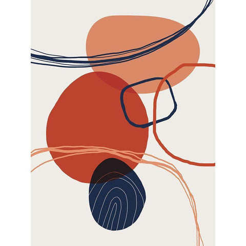 Abstract Red Clay 5 White Modern Wood Framed Art Print by Urban Epiphany