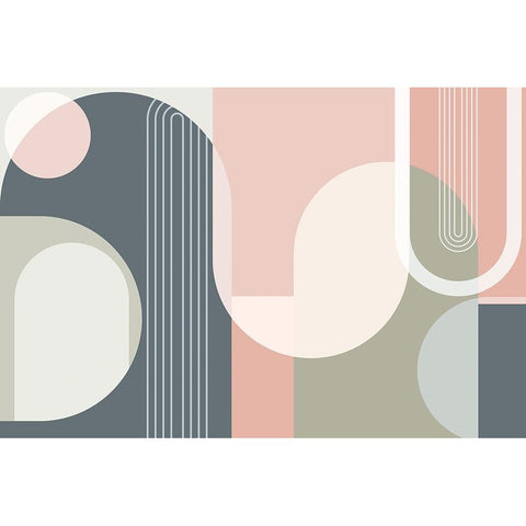 Mid Century Abstract Arches 1 Black Modern Wood Framed Art Print by Urban Epiphany