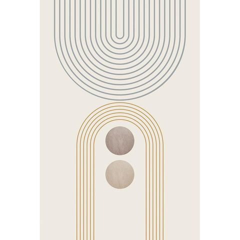 Mid Century Minimalist Boho 1 Gold Ornate Wood Framed Art Print with Double Matting by Urban Epiphany
