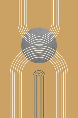 Mid Century Minimalist Boho 2 Black Ornate Wood Framed Art Print with Double Matting by Urban Epiphany