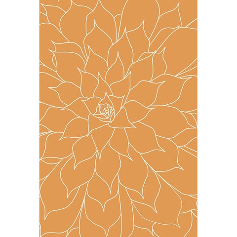 Succulent Tangerine Gold Ornate Wood Framed Art Print with Double Matting by Urban Epiphany