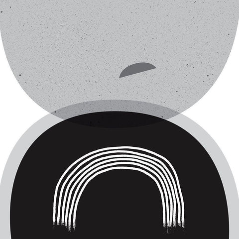 Black Grey Minimalist SQ White Modern Wood Framed Art Print by Urban Epiphany