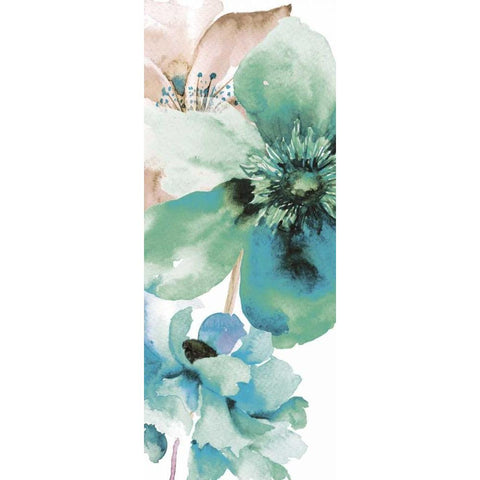 Indigo Petals 2 White Modern Wood Framed Art Print by Brown, Victoria