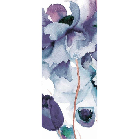 Icy Petals 2 Black Modern Wood Framed Art Print by Brown, Victoria