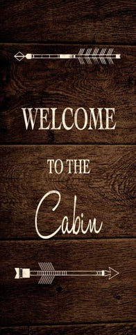Welcome Cabin Black Ornate Wood Framed Art Print with Double Matting by Brown, Victoria