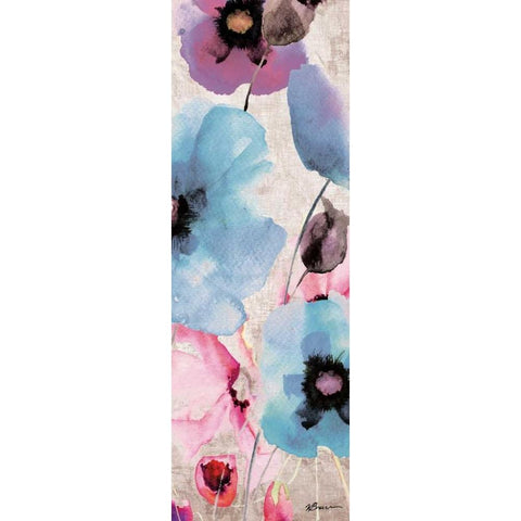 Sea Of Flowers 1 Black Modern Wood Framed Art Print with Double Matting by Brown,Victoria