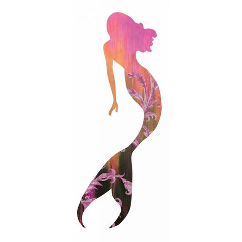 Mermaid Black Modern Wood Framed Art Print by Brown,Victoria