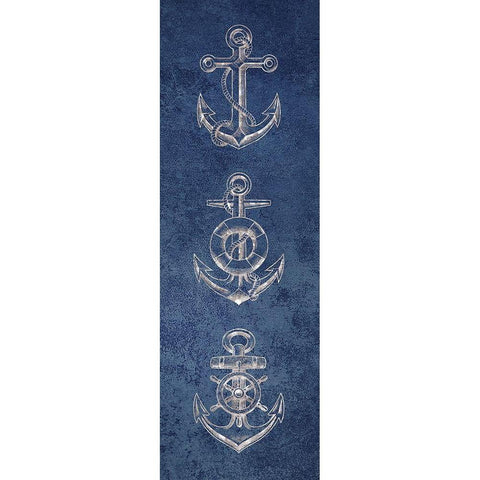 Anchor Blues 1 Black Modern Wood Framed Art Print by Brown, Victoria
