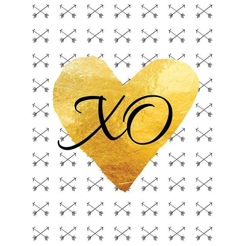 XO Black Modern Wood Framed Art Print by Brown, Victoria