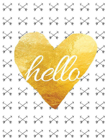 Hello 2 White Modern Wood Framed Art Print with Double Matting by Brown, Victoria