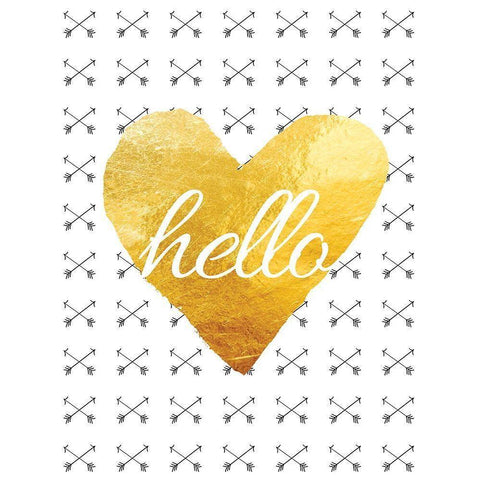 Hello 2 Black Modern Wood Framed Art Print with Double Matting by Brown, Victoria