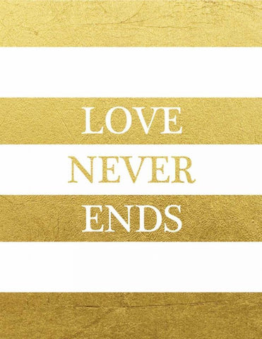 Love Never Ends White Modern Wood Framed Art Print with Double Matting by Brown, Victoria