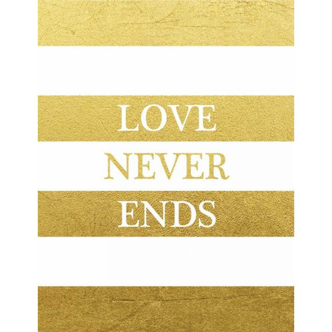 Love Never Ends White Modern Wood Framed Art Print by Brown, Victoria