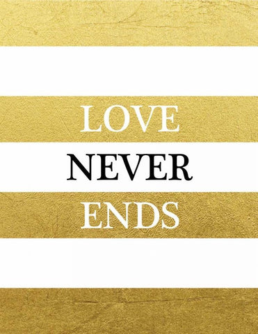 Love Never Ends White Modern Wood Framed Art Print with Double Matting by Brown, Victoria