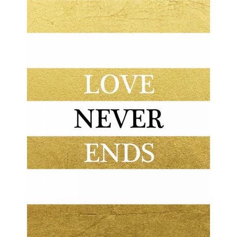 Love Never Ends White Modern Wood Framed Art Print by Brown, Victoria