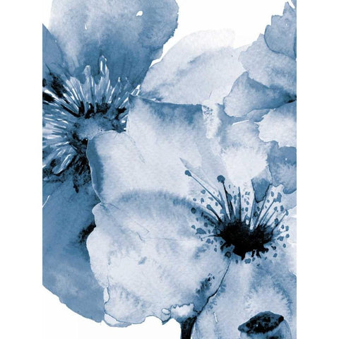 Raining Flowers 2 White Modern Wood Framed Art Print by Brown, Victoria