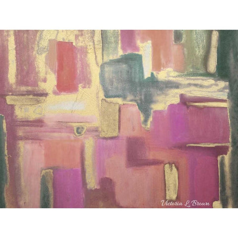 Abstract Pink Black Modern Wood Framed Art Print by Brown, Victoria