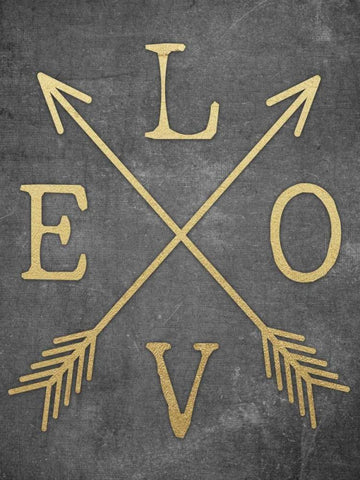 Love Arrows Black Ornate Wood Framed Art Print with Double Matting by Brown, Victoria