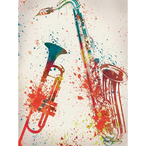 Jazz 2 White Modern Wood Framed Art Print by Brown, Victoria