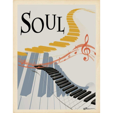 Soul Keys White Modern Wood Framed Art Print by Brown, Victoria