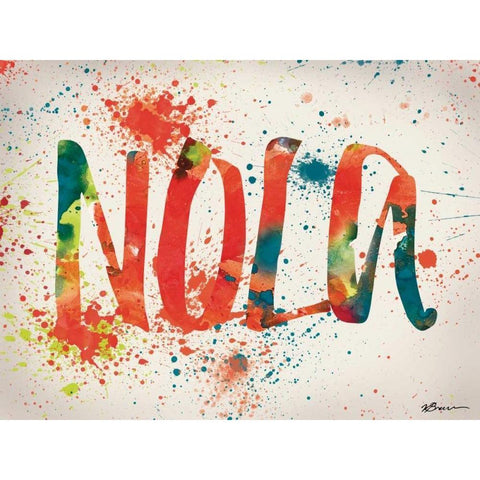 NOLA Watercolor Black Modern Wood Framed Art Print by Brown, Victoria