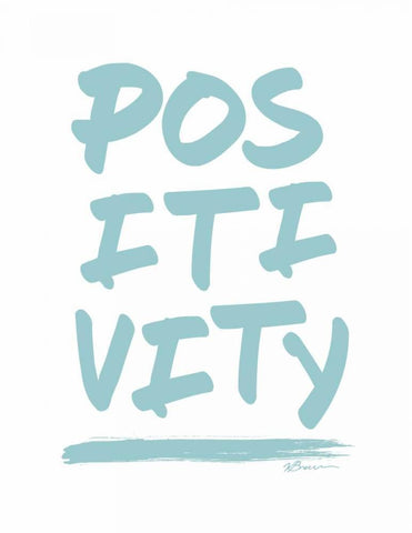 Positivity White Modern Wood Framed Art Print with Double Matting by Brown, Victoria