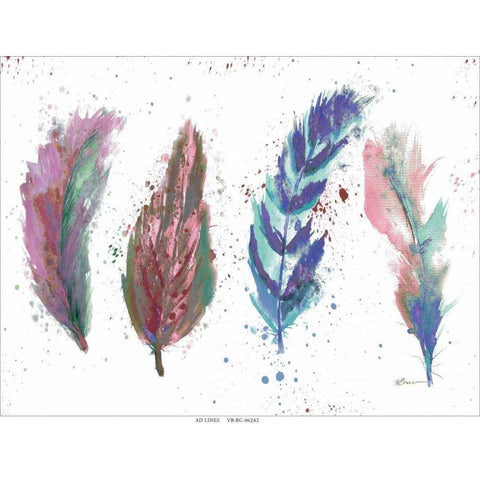 Natures Feathers White Modern Wood Framed Art Print by Brown,Victoria