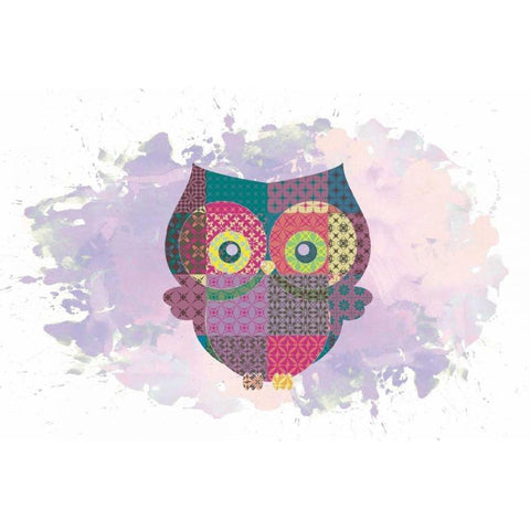 Owl White Modern Wood Framed Art Print by Brown,Victoria