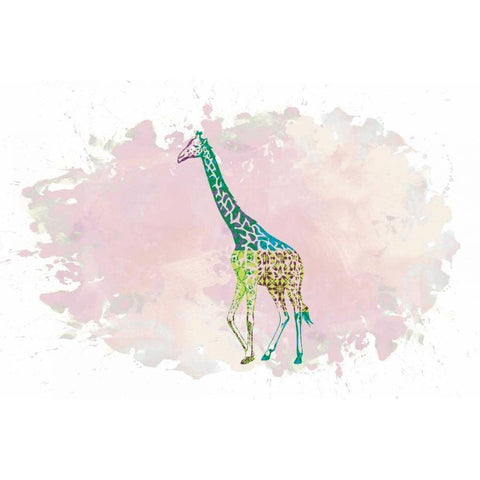 Giraffe White Modern Wood Framed Art Print by Brown,Victoria