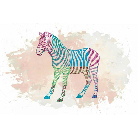 Zebra White Modern Wood Framed Art Print by Brown,Victoria