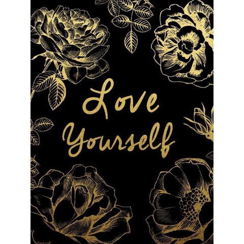 Love Yourself Black Modern Wood Framed Art Print with Double Matting by Brown,Victoria