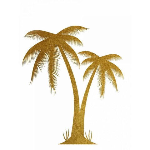 Golden Palm White Modern Wood Framed Art Print by Brown,Victoria