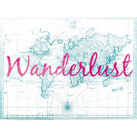 Wanderlust World White Modern Wood Framed Art Print by Brown,Victoria