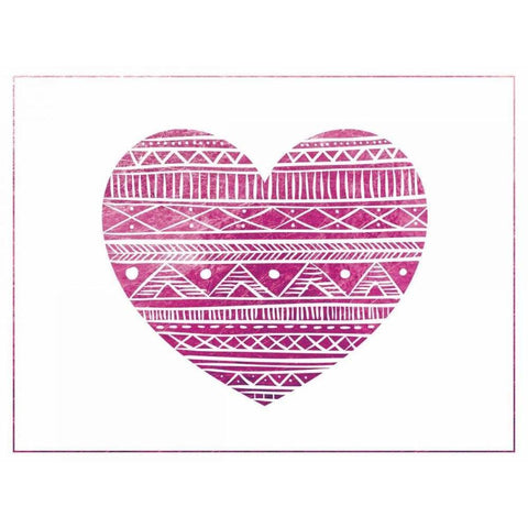 Tribal Heart Black Modern Wood Framed Art Print with Double Matting by Brown,Victoria