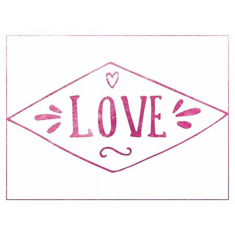 Love Diamond White Modern Wood Framed Art Print by Brown,Victoria