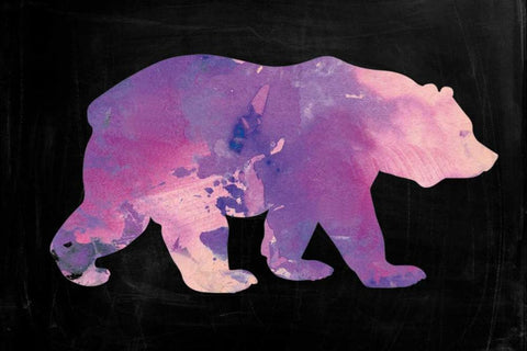 The Purple Bear White Modern Wood Framed Art Print with Double Matting by Brown,Victoria