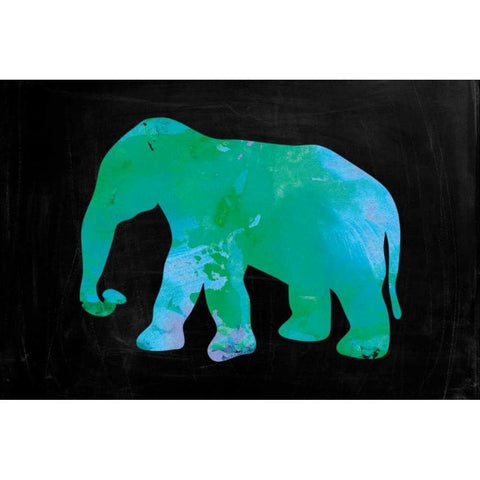 The Turquoise Elephant Gold Ornate Wood Framed Art Print with Double Matting by Brown,Victoria