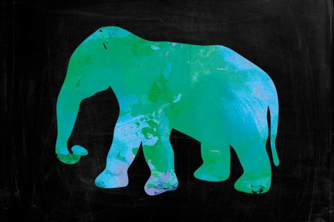 The Turquoise Elephant White Modern Wood Framed Art Print with Double Matting by Brown,Victoria