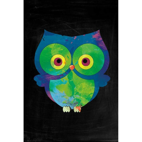 Owl Black Modern Wood Framed Art Print with Double Matting by Brown,Victoria