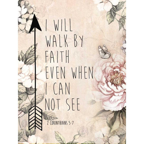 Walk By Faith Black Modern Wood Framed Art Print with Double Matting by Brown,Victoria