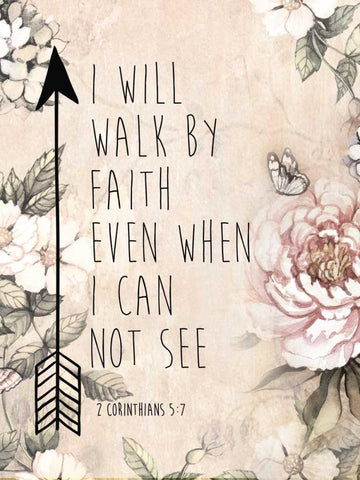 Walk By Faith White Modern Wood Framed Art Print with Double Matting by Brown,Victoria